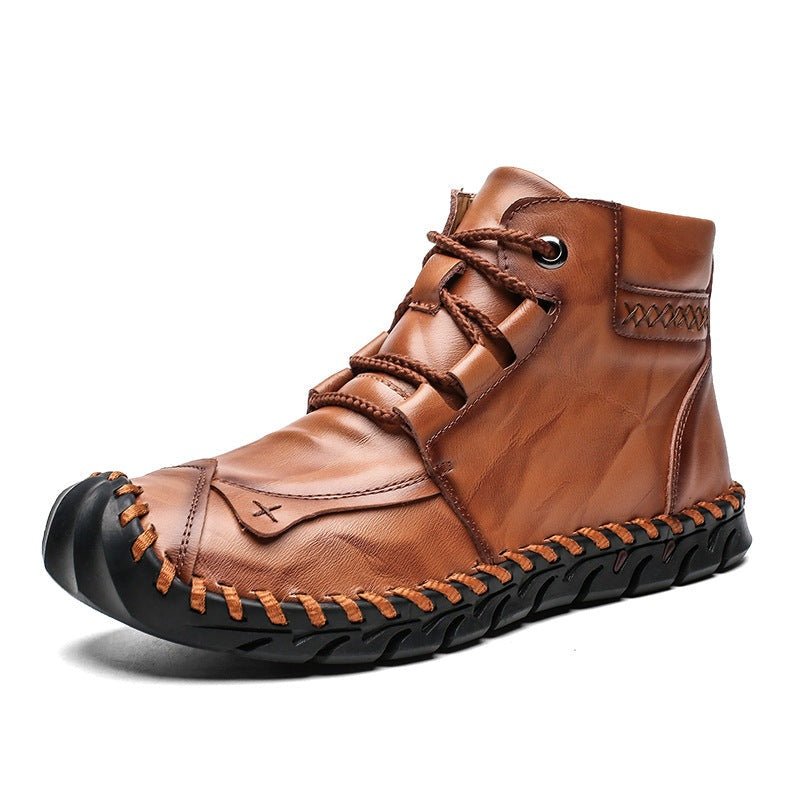 CasualLeather - Breathable Non - Slip Tooling Boots by The Nevermore – Unique Shoes by Nevermore Lifestyle & Tech | 38 Yellow brown