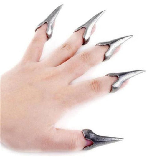 Cat Vampire Nail Finger Claws - The Nevermore Gothic Knuckle Rings – Unique Rings by Nevermore Lifestyle & Tech | 5pcs Gold