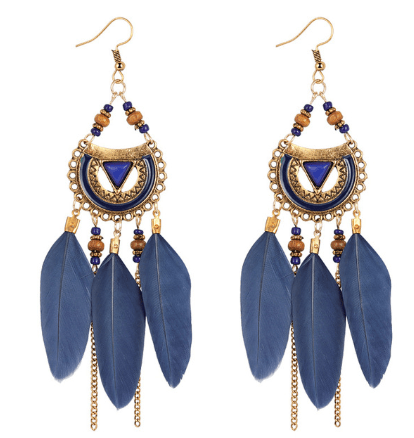 Chesevere - Long Boho Feather Earrings by The Nevermore – Unique Earrings by Nevermore Lifestyle & Tech | 16 style