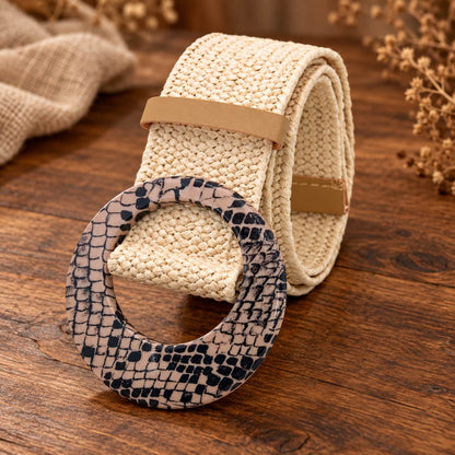 Chesingard – Woven Boho Belt for Women by The Nevermore – Unique Boho Style by The Nevermore | Angular patterned buckle Cream