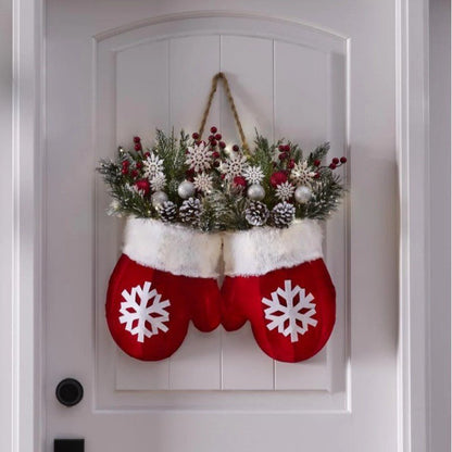 Christmas Garland Creative Glove Shaped Simulated Flower Wreath Window Door Gate Decoration Door Sign Xmas Party Decoration – Unique Accessories by Nevermore Lifestyle & Tech | Not Luminous Style