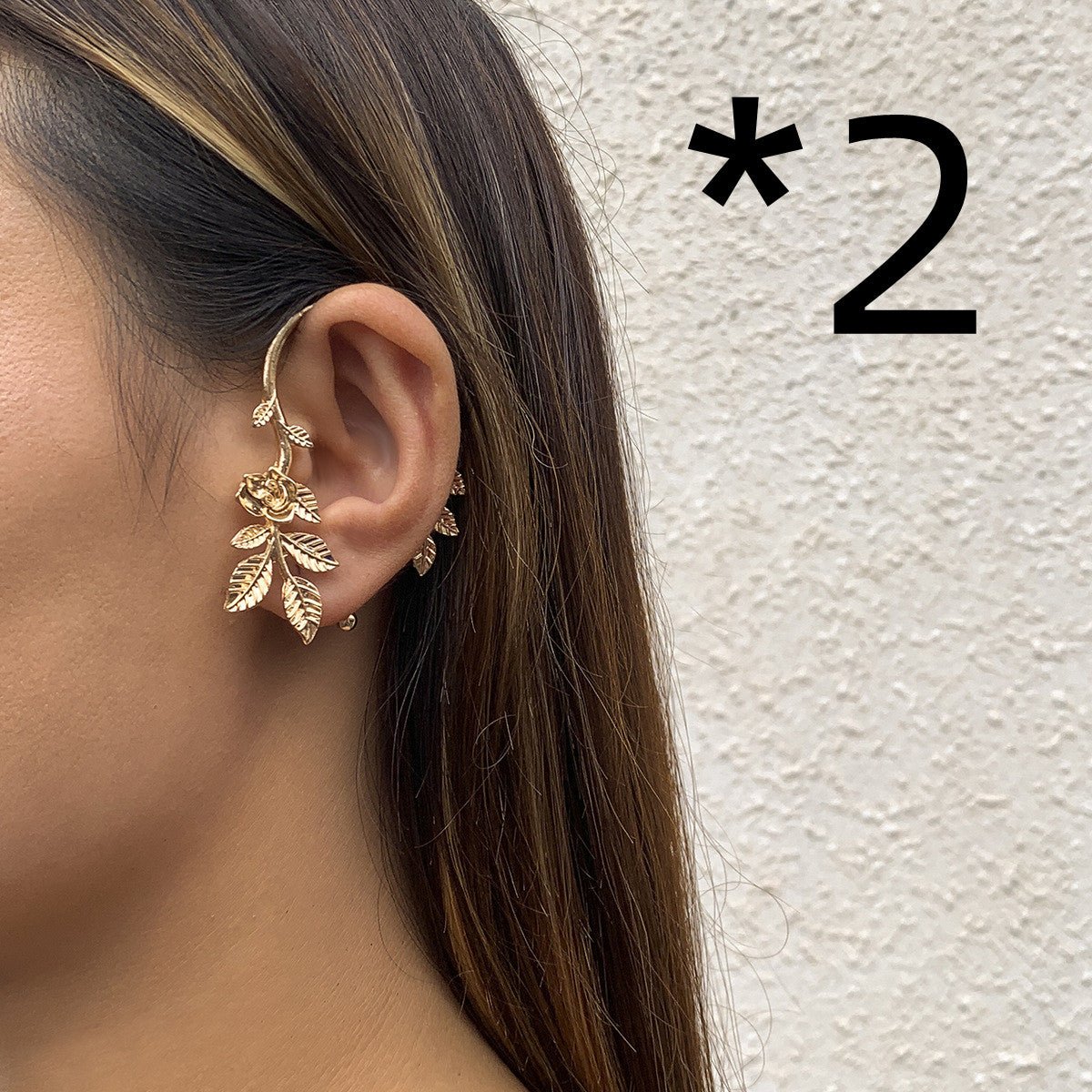 Citadel - Retro Rose Flower Ear Wraps by The Nevermore – Unique Earrings by Nevermore Lifestyle & Tech | 2PCS Gold