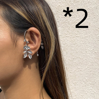 Citadel - Retro Rose Flower Ear Wraps by The Nevermore – Unique Earrings by Nevermore Lifestyle & Tech | 2PCS Silver