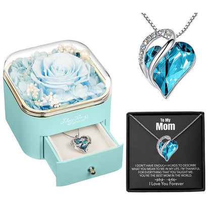 Clara Whitman – Rose Jewelry Gift Box by The Nevermore – Unique Jewelry by Nevermore Lifestyle & Tech | 110X110x95MM 1 Cyanine Necklace