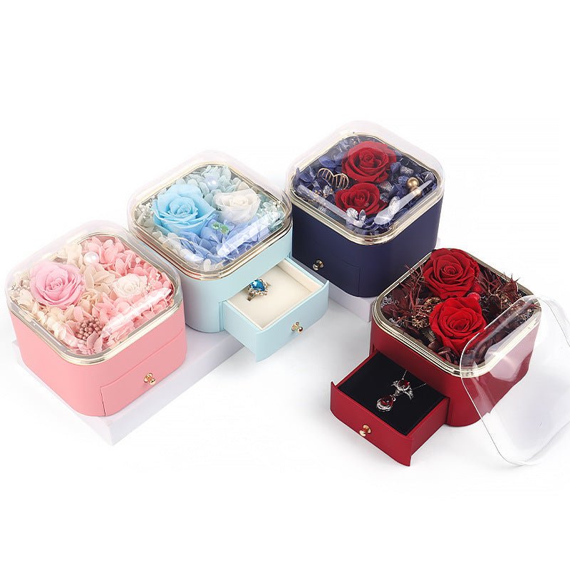 Clara Whitman – Rose Jewelry Gift Box by The Nevermore – Unique Jewelry by Nevermore Lifestyle & Tech | 110X110x95MM 1 Cyanine Necklace