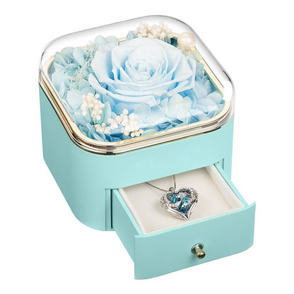 Clara Whitman – Rose Jewelry Gift Box by The Nevermore – Unique Jewelry by Nevermore Lifestyle & Tech | 110X110x95MM 1 Cyanine Necklace