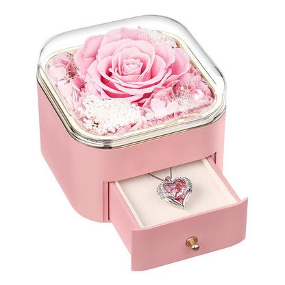 Clara Whitman – Rose Jewelry Gift Box by The Nevermore – Unique Jewelry by Nevermore Lifestyle & Tech | 110X110x95MM 1 Cyanine Necklace