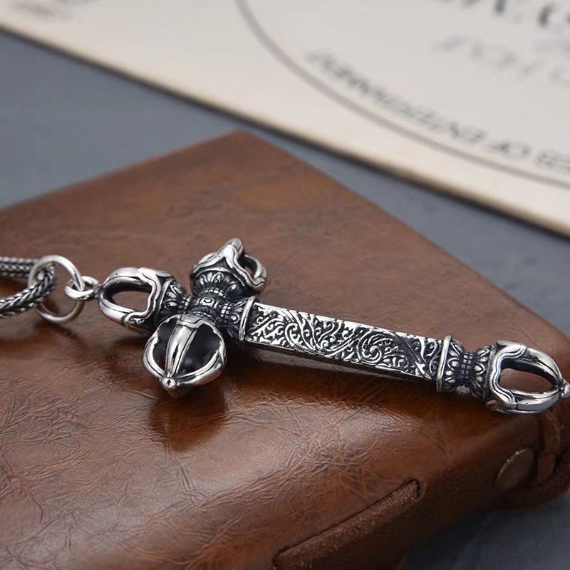 Classic Couture - S925 Sterling Silver Vajra Pendant by The Nevermore – Unique Gothic Pendants by Nevermore Lifestyle & Tech | 925 Silver Pendant 60cm Chain