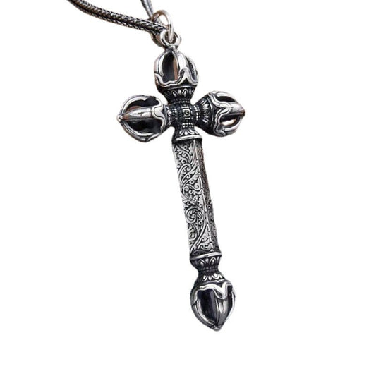Classic Couture - S925 Sterling Silver Vajra Pendant by The Nevermore – Unique Gothic Pendants by Nevermore Lifestyle & Tech | 925 Silver Pendant 60cm Chain