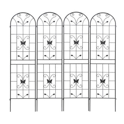 4 Pack Metal Garden Trellis 86.7x19.7Rustproof For Climbing Plants Outdoor