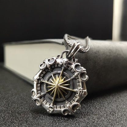 Compass - The Nevermore Pendant S925 Sterling Silver Men's Necklace – Unique Jewelry by Nevermore Lifestyle & Tech | Single Pendant