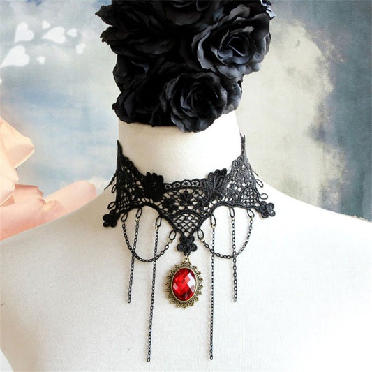 Coraline Bloodmoon - Gothic Choker Necklace by The Nevermore – Unique Chokers by Nevermore Lifestyle & Tech | Black