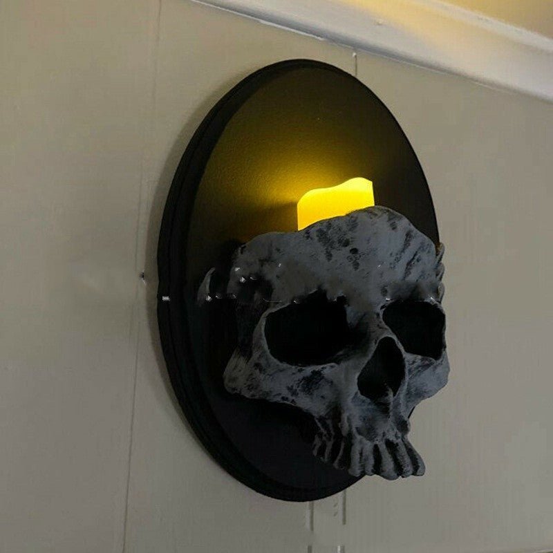 Corvus Lurk - The Nevermore Gothic Home Decore Skull Wall Candle Holder – Unique Home Decor by Nevermore Lifestyle & Tech | Halfskeleton candlestick