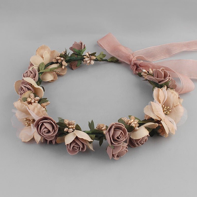 Countess Culthhilda - Fabric Flowers Headband by The Nevermore – Unique Headbands by Nevermore Lifestyle & Tech | Brown