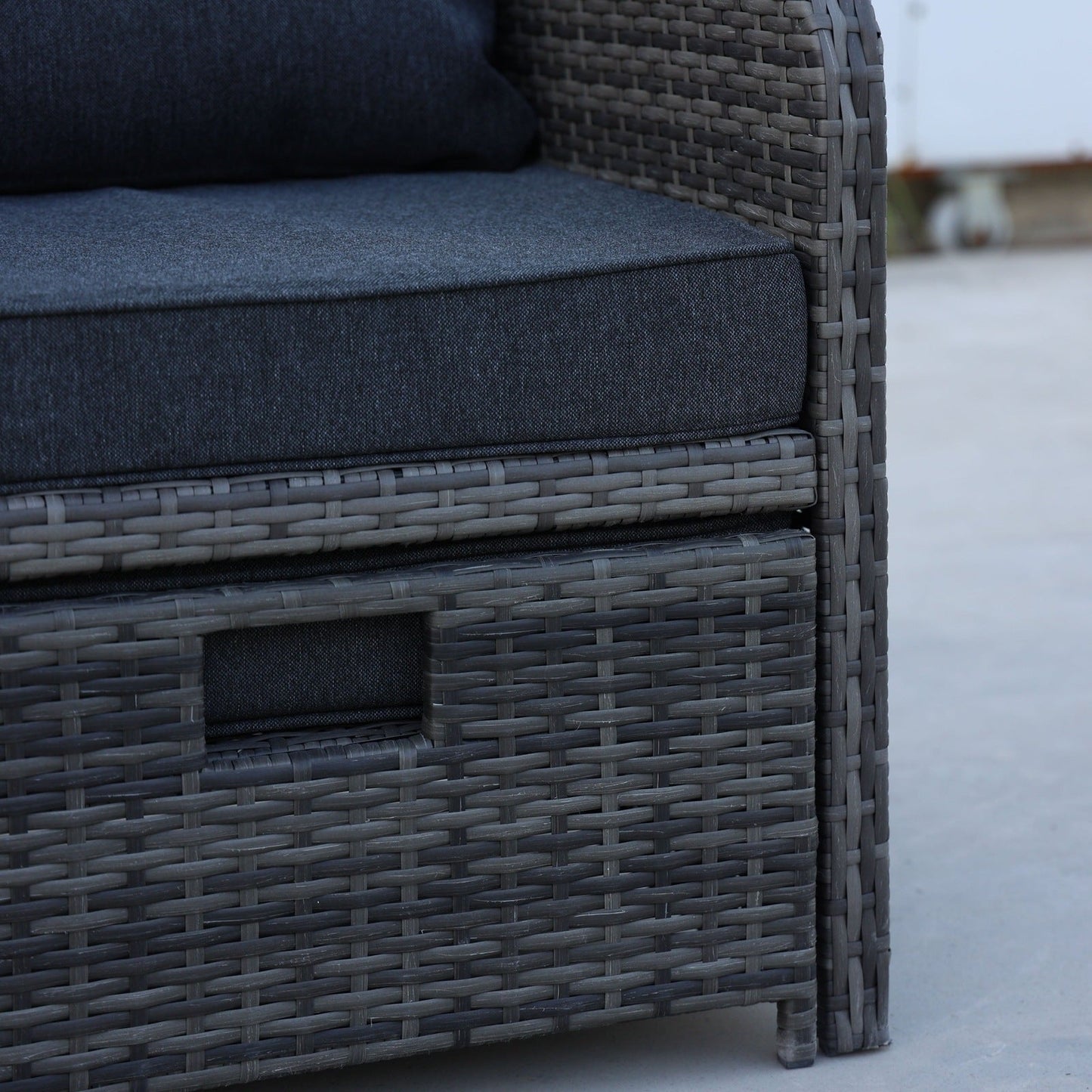 5 Pieces Wicker Patio Furniture Set Outdoor Patio Chairs With Ottomans Conversation Furniture