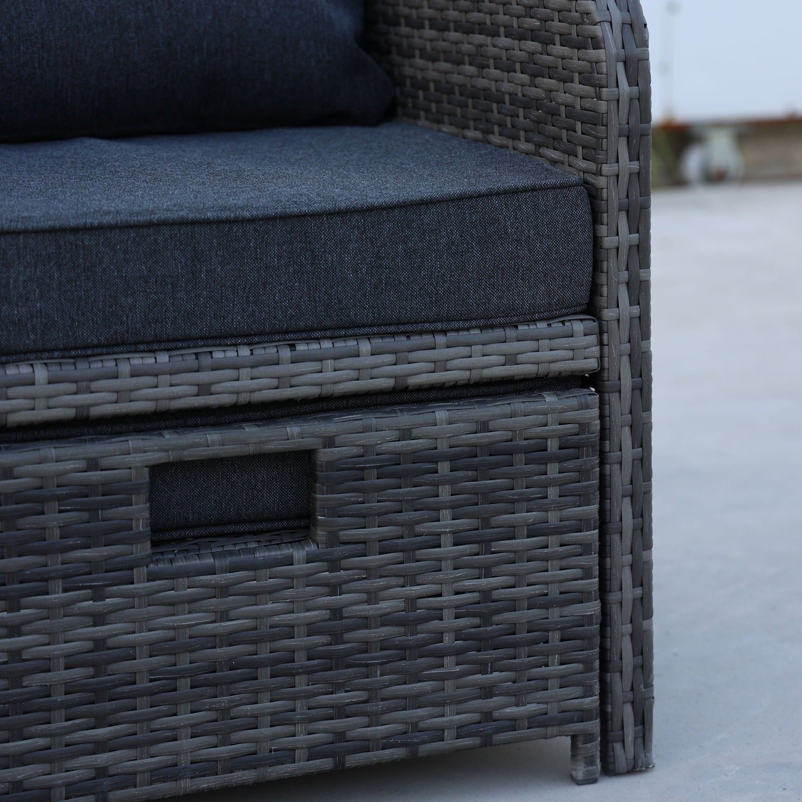 5 Pieces Wicker Patio Furniture Set Outdoor Patio Chairs With Ottomans Conversation Furniture