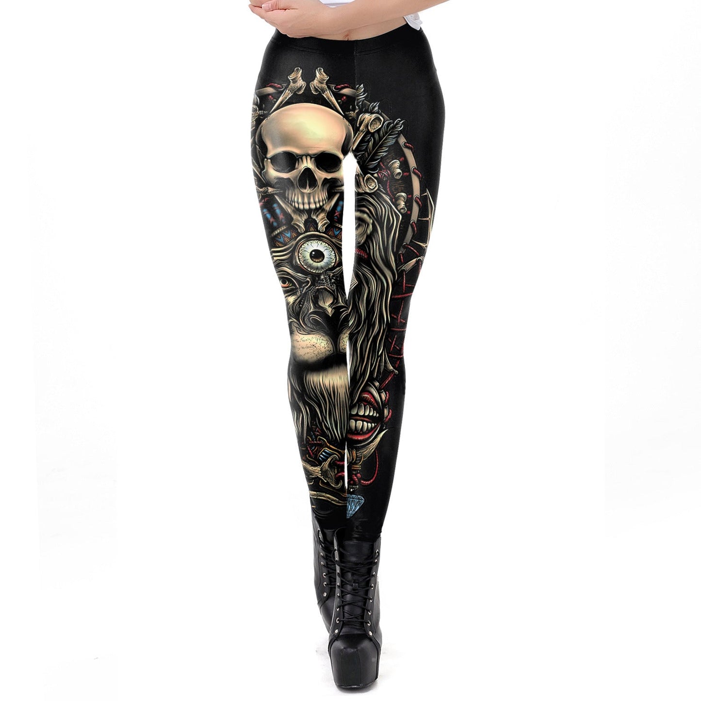Cratis - The Nevermore Gothic Leggings for Woman – Unique Gothic Fashion for Women by Nevermore Lifestyle & Tech | L Black