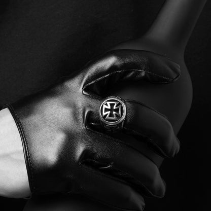Cross Pattée - The Nevermore Ring Titanium Steel – Unique Rings for Men by Nevermore Lifestyle & Tech | GMYR166 10number