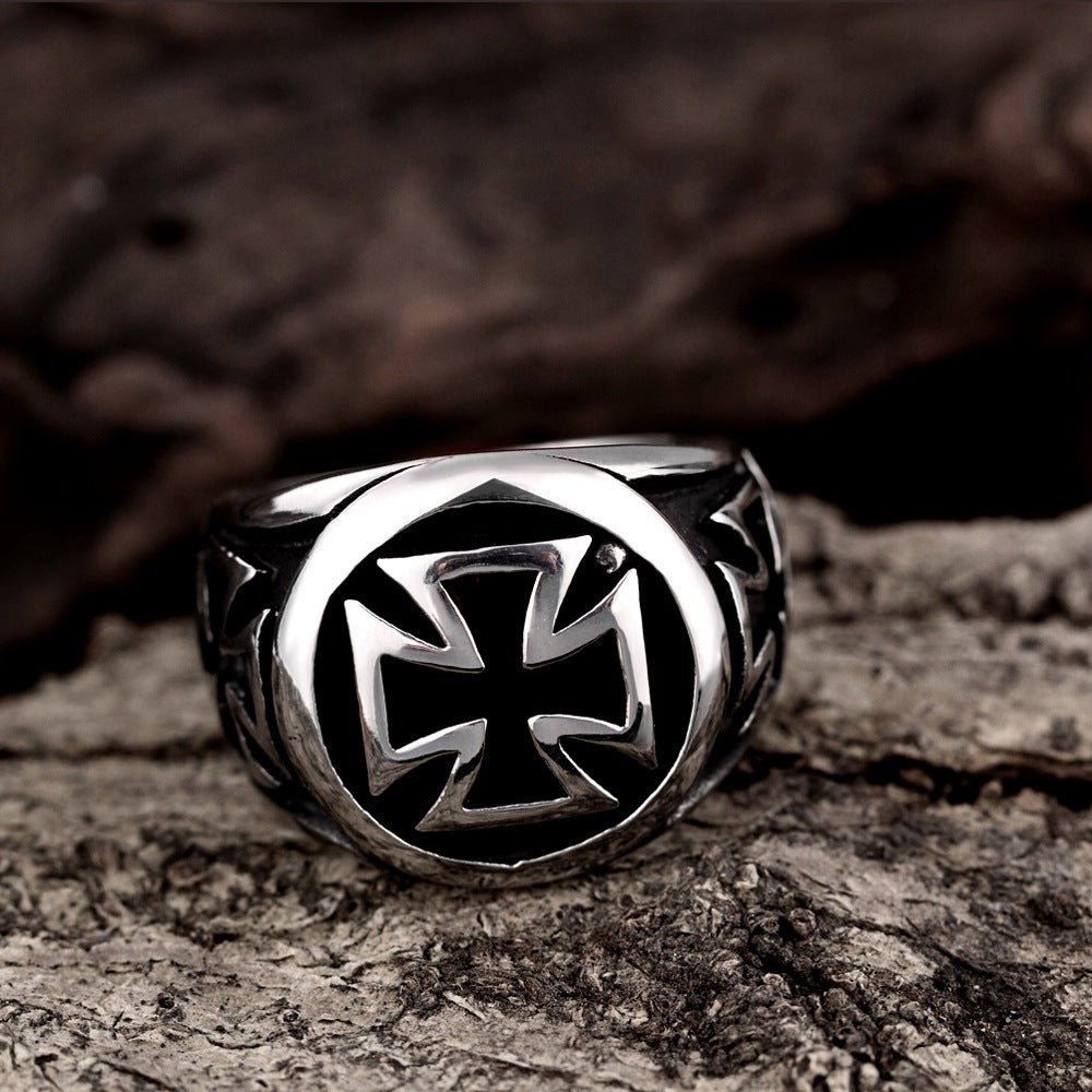 Cross Pattée - The Nevermore Ring Titanium Steel – Unique Rings for Men by Nevermore Lifestyle & Tech | GMYR166 10number