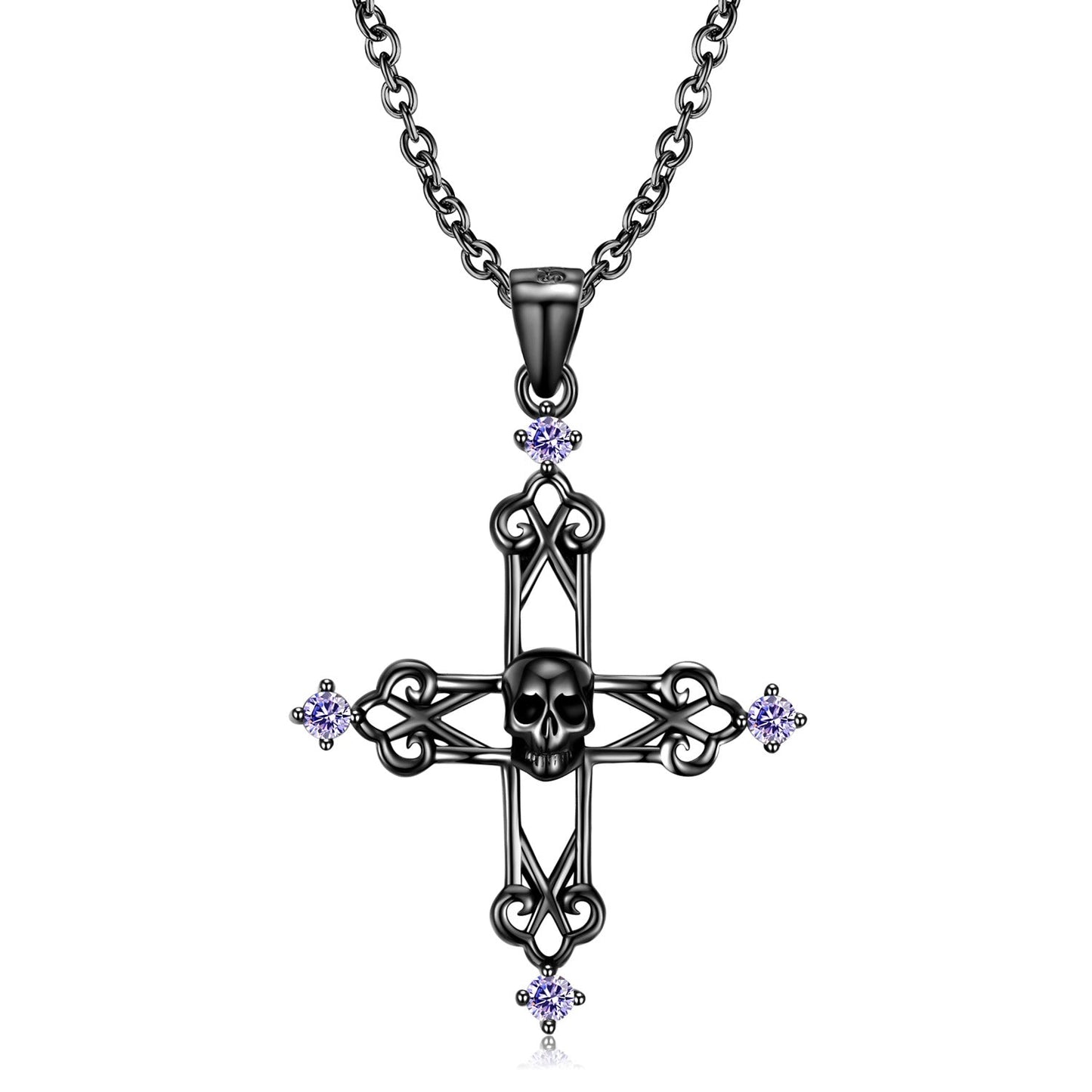 Cross Skull Silver - The Nevermore Gothic Pendant S925 Silver – Unique Gothic Pendants by Nevermore Lifestyle & Tech | PNC00002