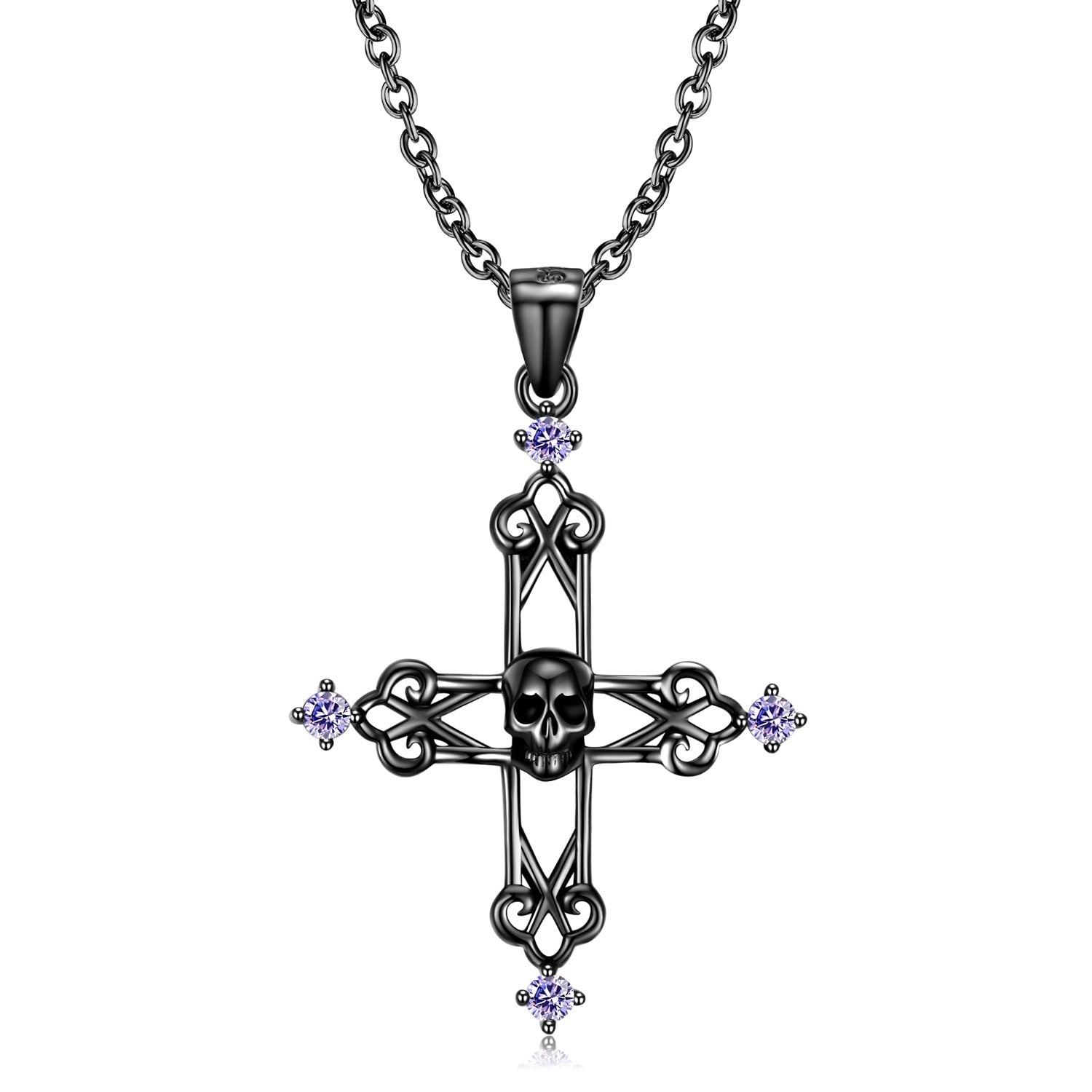 Cross Skull Silver - The Nevermore Gothic Pendant S925 Silver – Unique Gothic Pendants by Nevermore Lifestyle & Tech | PNC00002