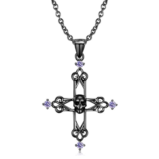Cross Skull Silver - The Nevermore Gothic Pendant S925 Silver – Unique Gothic Pendants by Nevermore Lifestyle & Tech | PNC00002