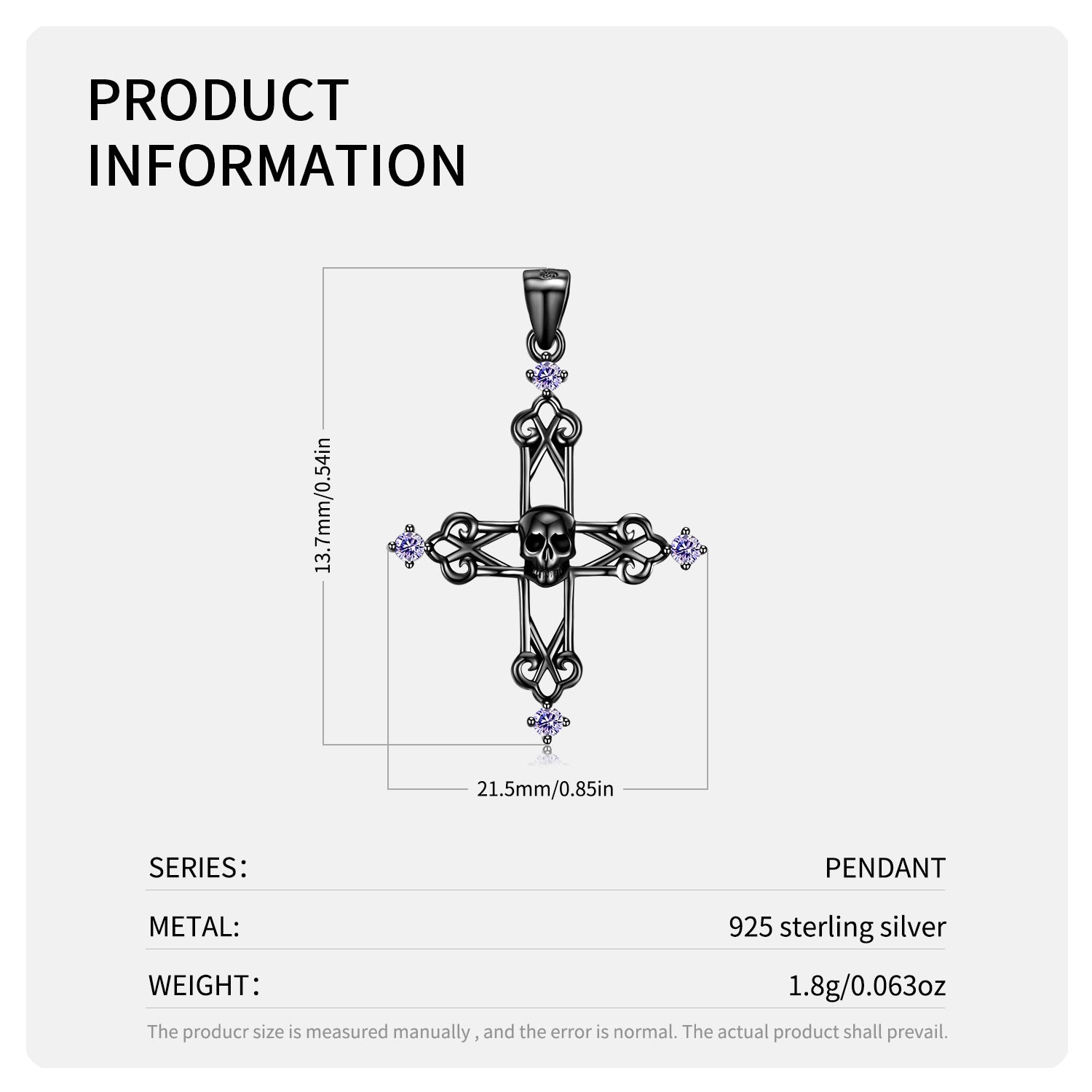 Cross Skull Silver - The Nevermore Gothic Pendant S925 Silver – Unique Gothic Pendants by Nevermore Lifestyle & Tech | PNC00002