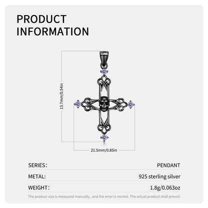 Cross Skull Silver - The Nevermore Gothic Pendant S925 Silver – Unique Gothic Pendants by Nevermore Lifestyle & Tech | PNC00002