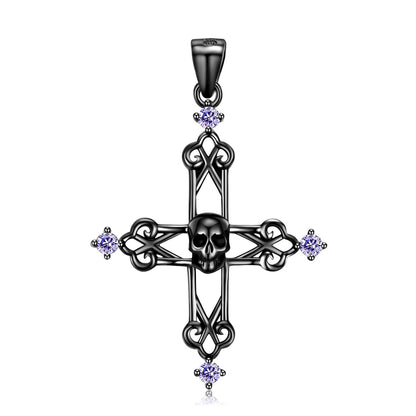 Cross Skull Silver - The Nevermore Gothic Pendant S925 Silver – Unique Gothic Pendants by Nevermore Lifestyle & Tech | PNC0025