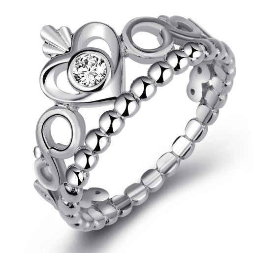 Crown Heart - The Nevermore Ring 925 Sterling Silver – Unique Rings for Women by Nevermore Lifestyle & Tech | Bright Silver 10