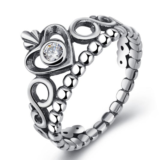 Crown Heart - The Nevermore Ring 925 Sterling Silver – Unique Rings for Women by Nevermore Lifestyle & Tech | Bright Silver 10