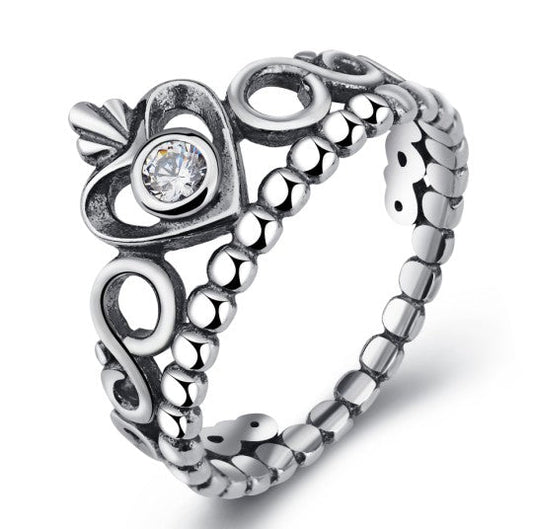 Crown Heart - The Nevermore Ring 925 Sterling Silver – Unique Rings for Women by Nevermore Lifestyle & Tech | Bright Silver 10