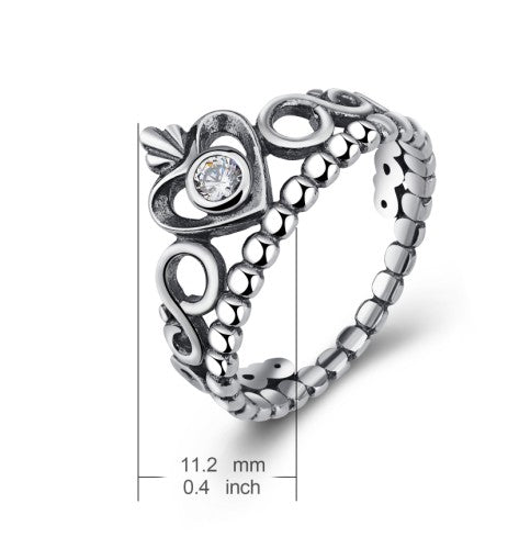 Crown Heart - The Nevermore Ring 925 Sterling Silver – Unique Rings for Women by Nevermore Lifestyle & Tech | Bright Silver 10