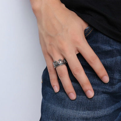 Crown Ring Goth rock vintage style - The Nevermore – Unique Rings by Nevermore Lifestyle & Tech | 10th Gold