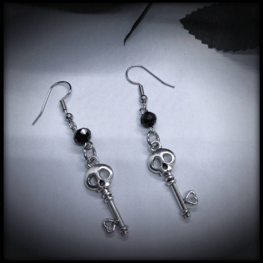 Crypt Coil Skull - The Nevermore Gothic Earrings – Unique Gothic Jewelry by Nevermore Lifestyle & Tech | Silver