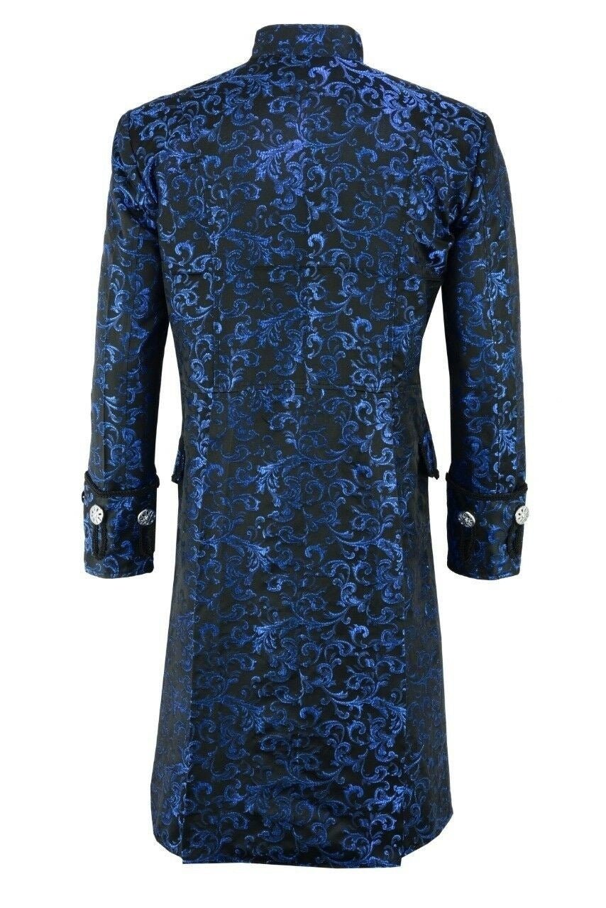 Cryptveil – Steampunk Coat by The Nevermore – Unique Steampunk Fashion for Men by Nevermore Lifestyle & Tech | 3XL Blue