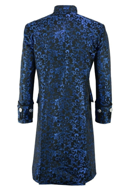 Cryptveil – Steampunk Coat by The Nevermore – Unique Steampunk Fashion for Men by Nevermore Lifestyle & Tech | 3XL Blue