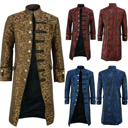 Cryptveil – Steampunk Coat by The Nevermore – Unique Steampunk Fashion for Men by Nevermore Lifestyle & Tech | 3XL Red