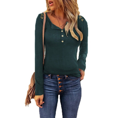 Crystal Cove - Lace Shoulder Blouse by The Nevermore – Unique Blouses by Nevermore Lifestyle & Tech | 2XL Dark green