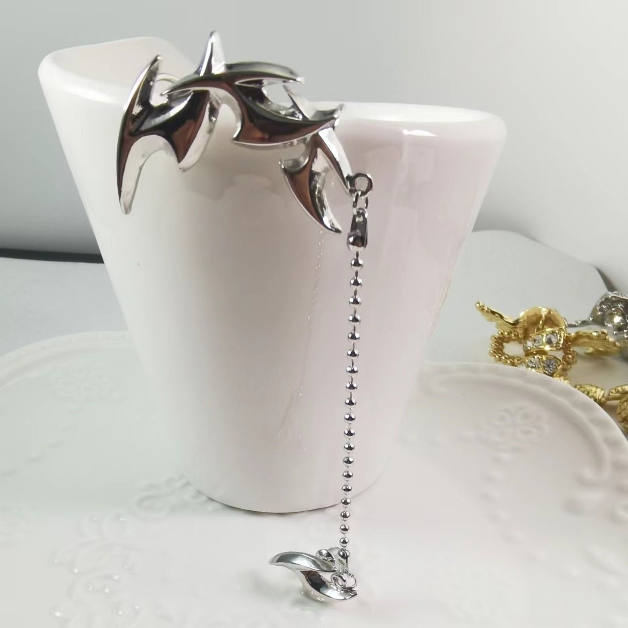 Cyberpunk Revolution - The Nevermore Steampunk Ear - Cuff Ear - Wrap – Unique Steampunk Accessories by Nevermore Lifestyle & Tech | Silver