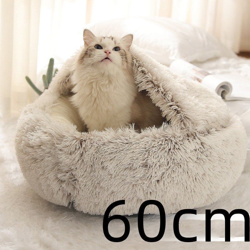 Dog And Cat Winter Warm Bed House for Pets Soft Long Plush - The Nevermore Pet Beds and Furniture