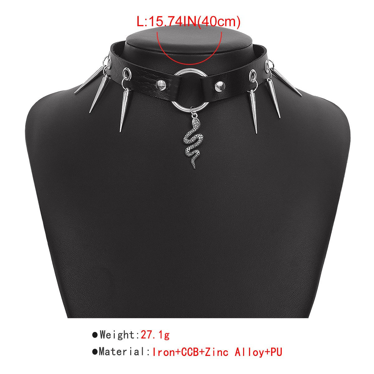 Darkspell - The Nevermore Gothic Choker Snake – Unique Gothic Jewelry by Nevermore Lifestyle & Tech | White kryptonite