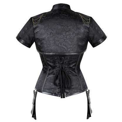 Deianira - The Nevermore Steampunk Gothic Corset – Unique Gothic Fashion by Nevermore Lifestyle & Tech | 2XL Black