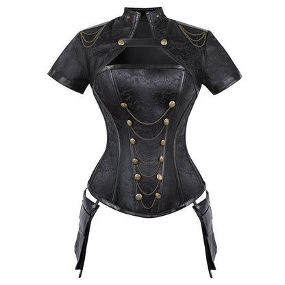 Deianira - The Nevermore Steampunk Gothic Corset – Unique Gothic Fashion by Nevermore Lifestyle & Tech | 2XL Black