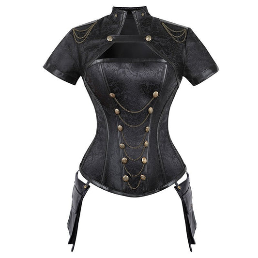 Deianira - The Nevermore Steampunk Gothic Corset – Unique Gothic Fashion by Nevermore Lifestyle & Tech | 2XL Black