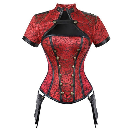 Deianira - The Nevermore Steampunk Gothic Corset – Unique Gothic Fashion by Nevermore Lifestyle & Tech | 2XL Red
