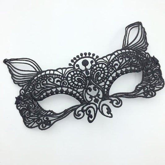 Delilah Cat - The Nevermore Gothic lace mask – Unique Gothic Accessories by Nevermore Lifestyle & Tech | Black