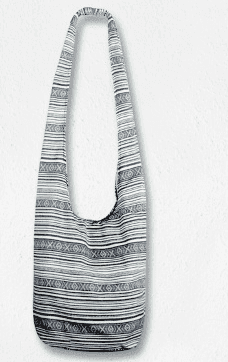 Desert Moon - Fabric Shoulder Bag by The Nevermore – Unique Bags by Nevermore Lifestyle & Tech | Gray white stripes