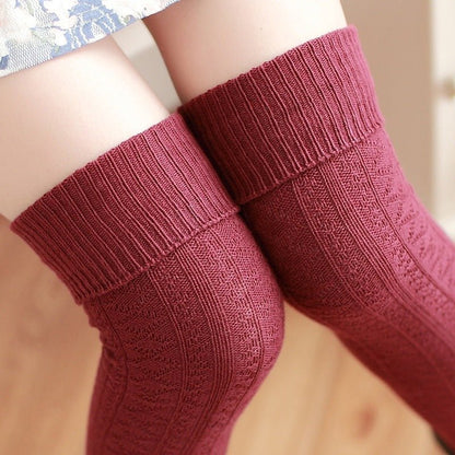 Divine Girl - The Nenermore Women's Cotton Long Tube Socks – Unique Women's Fashion by Nevermore Lifestyle & Tech | One size Wine Red