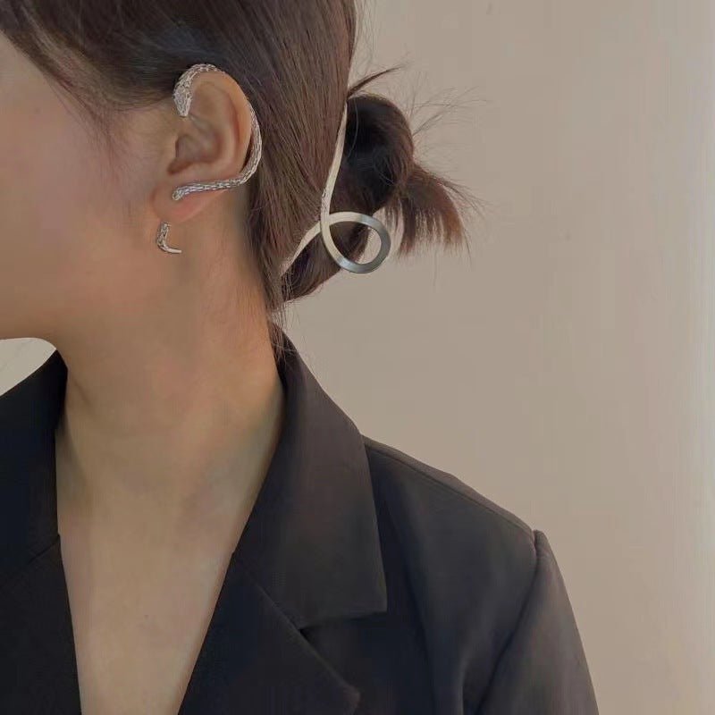 Dorian Darkmere Winding Snake - The Nevermore Gothic Ear - wrap Ear - cuff Earring – Unique Gothic Earrings by Nevermore Lifestyle & Tech | Snake earring right ear